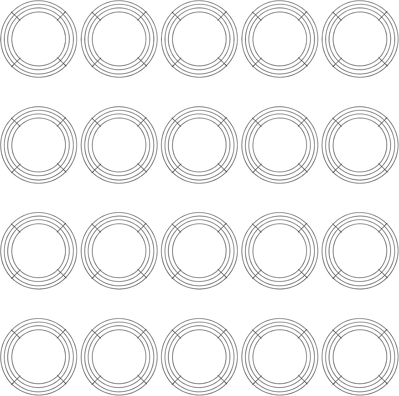 20 Pack 10 Inch Round Wire Wreath Frames, Metal Floral Wreath Frame, Metal Wreath Rings for Christmas New Year Party Home Decor DIY Crafts Supplies, Dark Green